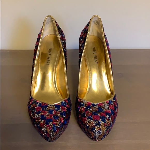 Nine West Multicoloured Sequin Stilettos - Women’s Size 5.5 - Picture 3 of 4